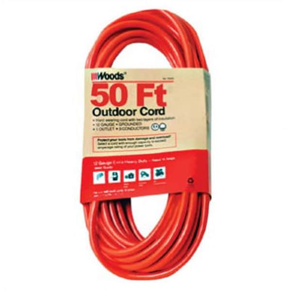 Southwire SJTW Extension Cord, 12 AWG, Outdoor, 12/3, 1 Outlets, Orange, 50 ft 860-529 - main